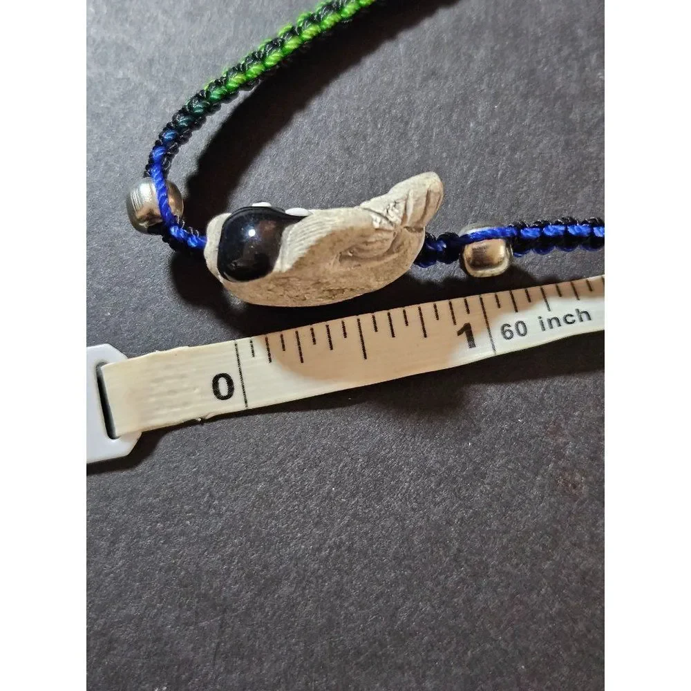 Ceramic black and white whale bracelet adjustable